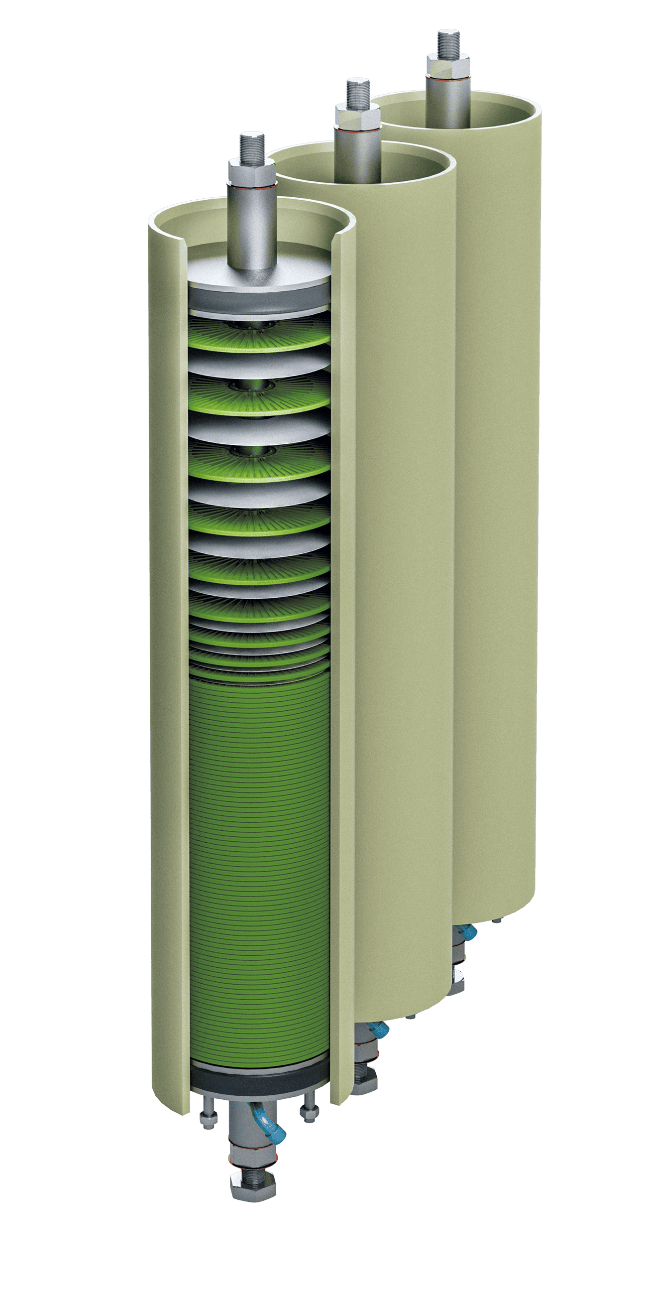 Three RCDT modules — 3D render